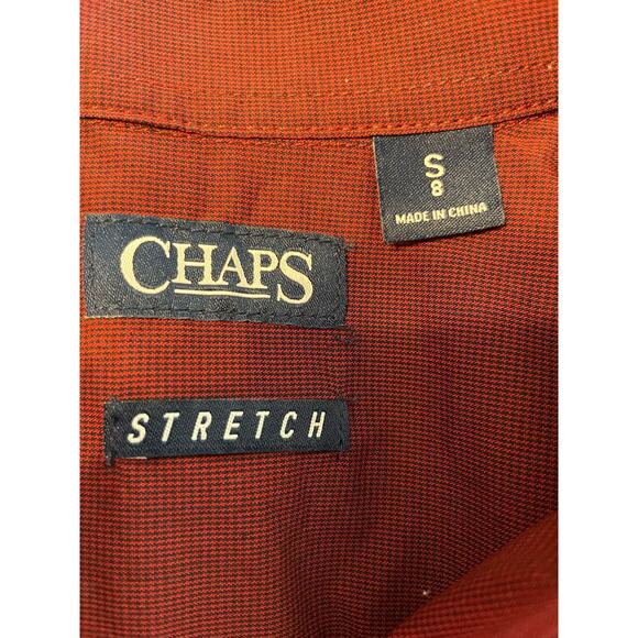Chaps boys youth long sleeve burgundy button up size small - Picture 3 of 4